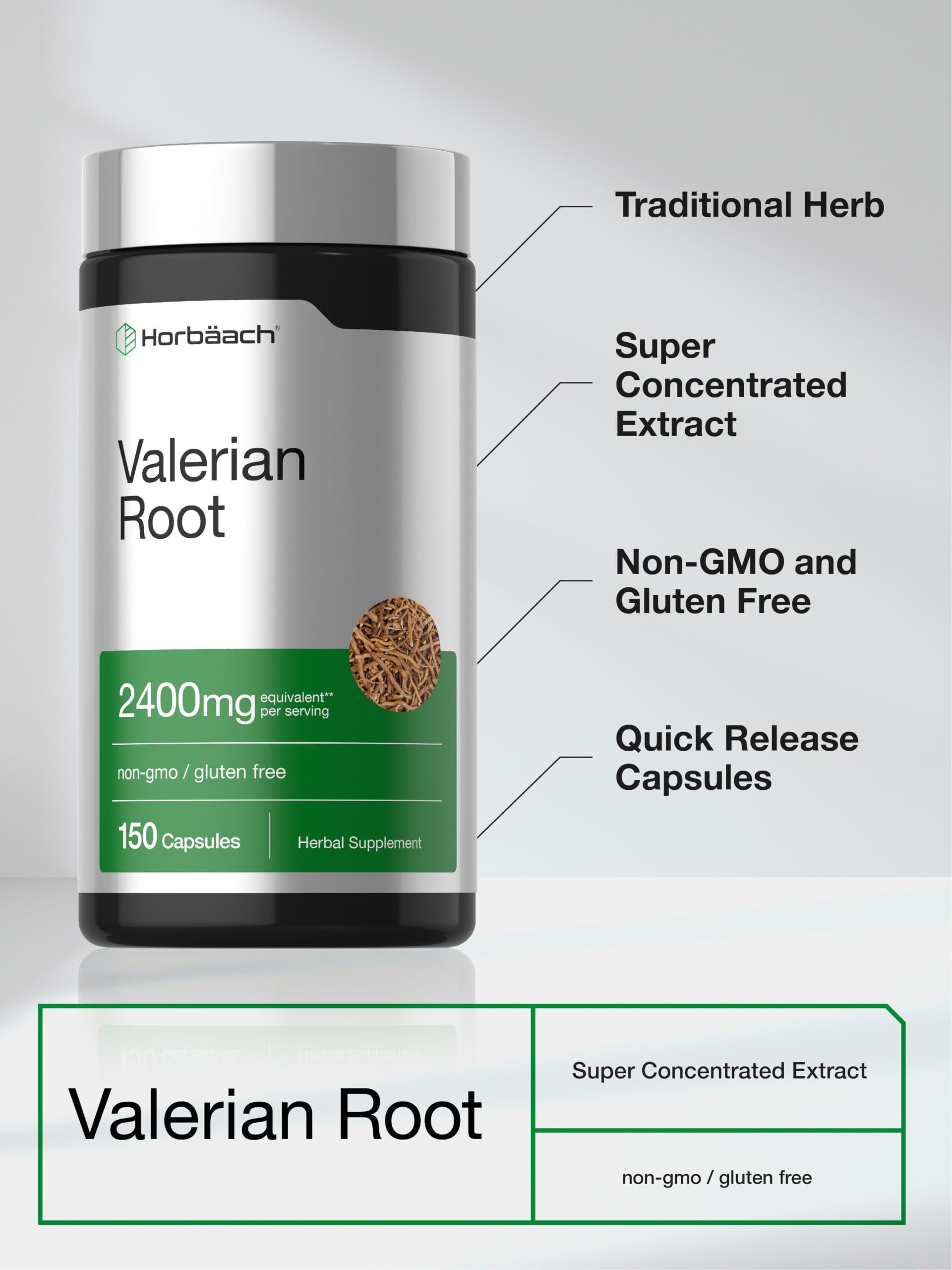 Horbäach Valerian Root Capsules | 150 Count | Extract Supplement — Amazon image 4