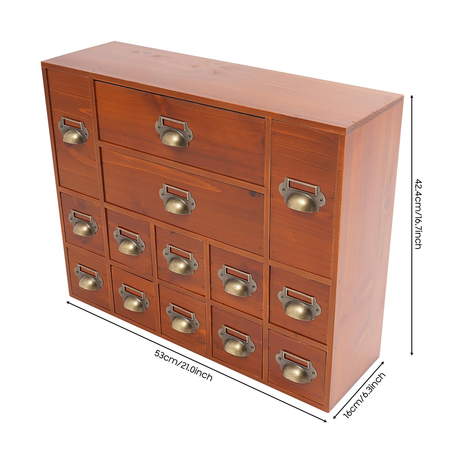 Schubladenschrank, Holz Schreibtisch Organizer mit 14 Schubladen, Schreibtisch Schubladen Organizer für Zuhause Büro