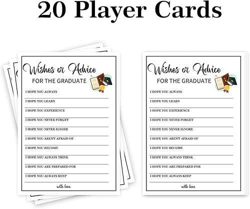 Miniatura 3 de Deseos y consejos para el juego de graduados, divertidos juegos de fiesta de graduación, fiesta de graduación, suministros de decoración de eventos
