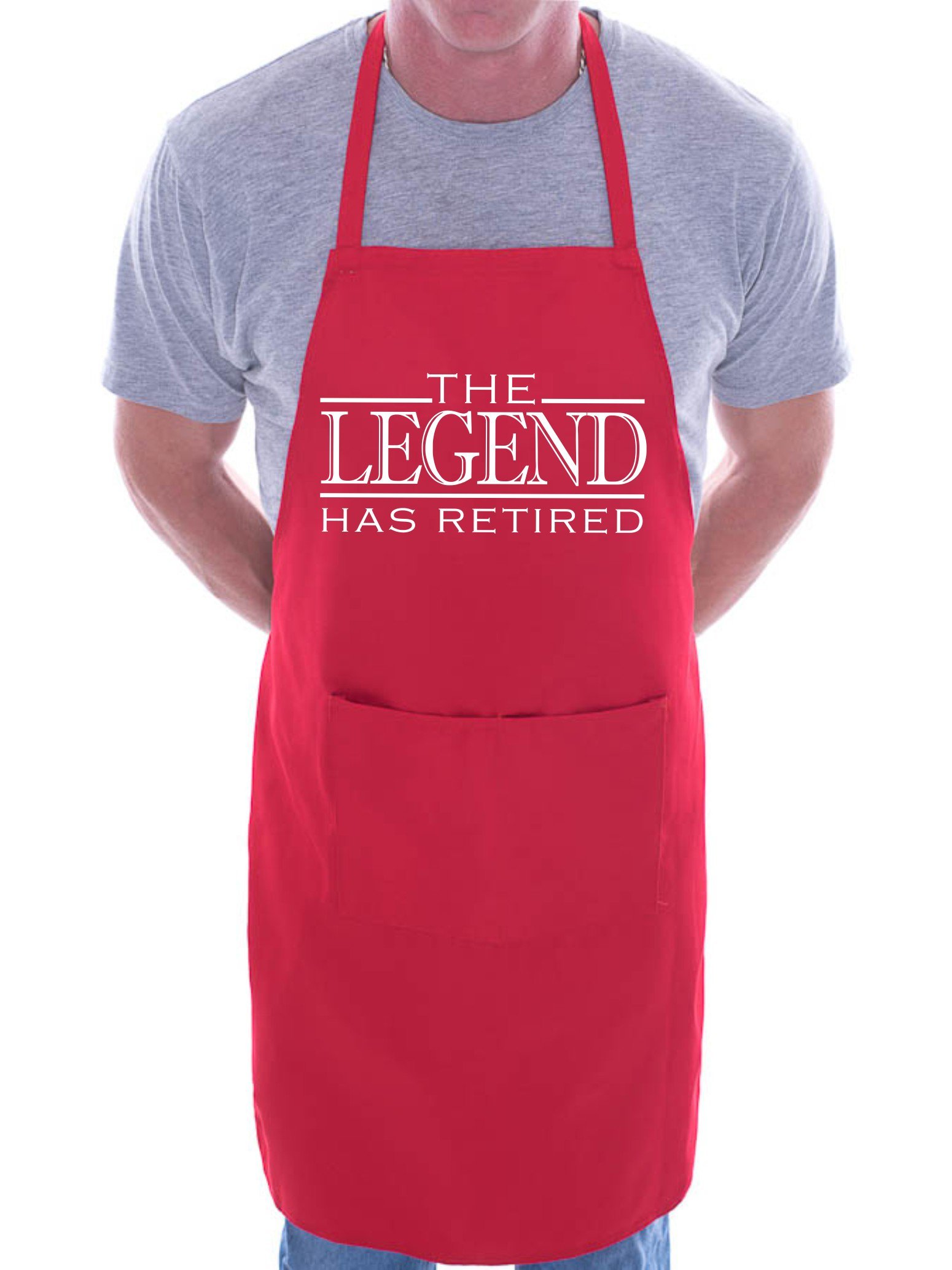 Print4u Men's Red The Legend Has Reti Bbq Cooking Funny Novelty Apron