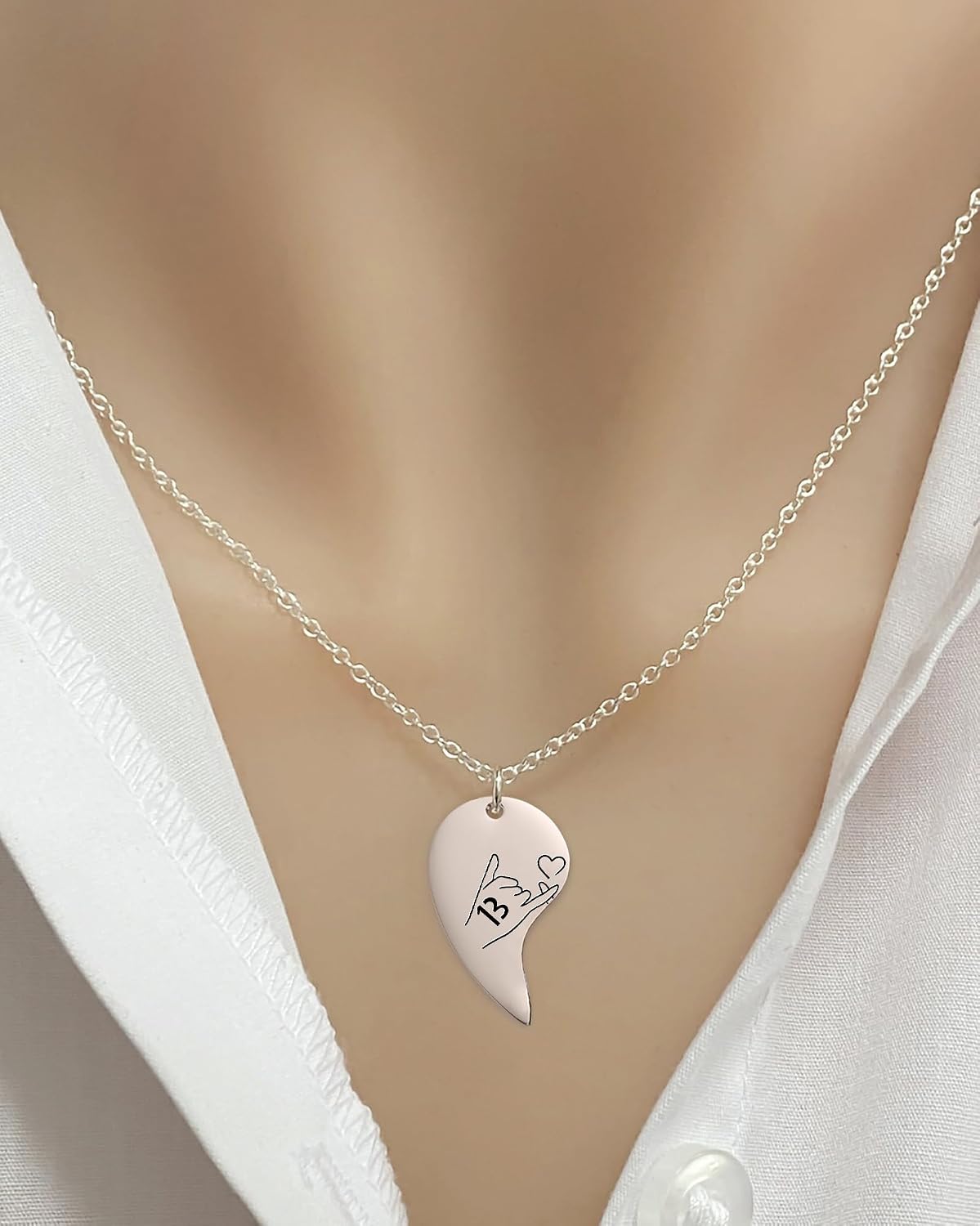 13 Heart Hands Matching Necklaces for 2 Girl BFF Sister Friendship Jewelry | Taylor inspired merch for music fans, wonderful daily accessory, great concert souvenir & friendship gift for two lovers