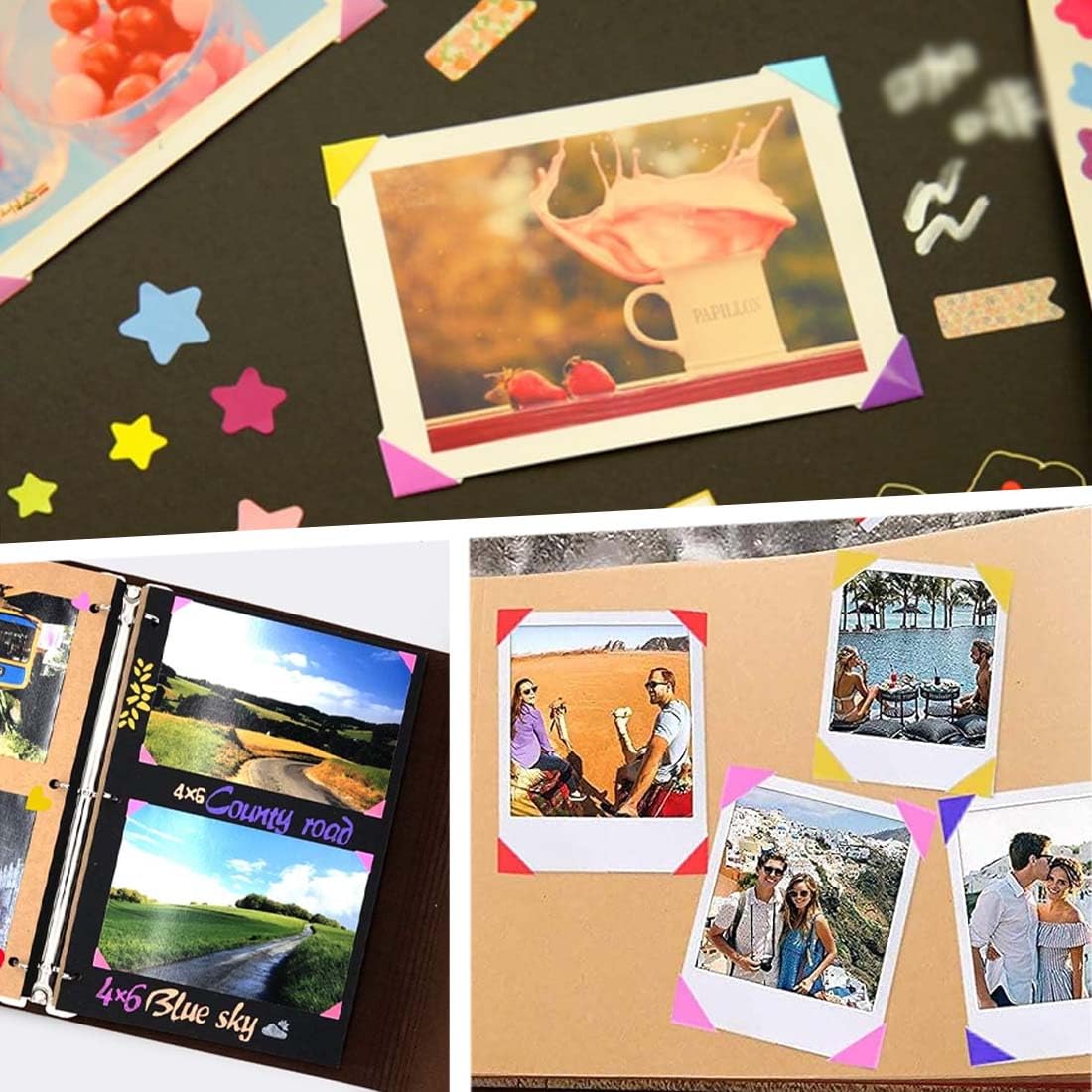 EIHI Esquinas Adhesivas para Fotos, Esquinas Adhesivas para Fotos, Pegatinas para Fotos y Pegatinas para álbumes de Recortes, Bricolaje, 1020 Piezas