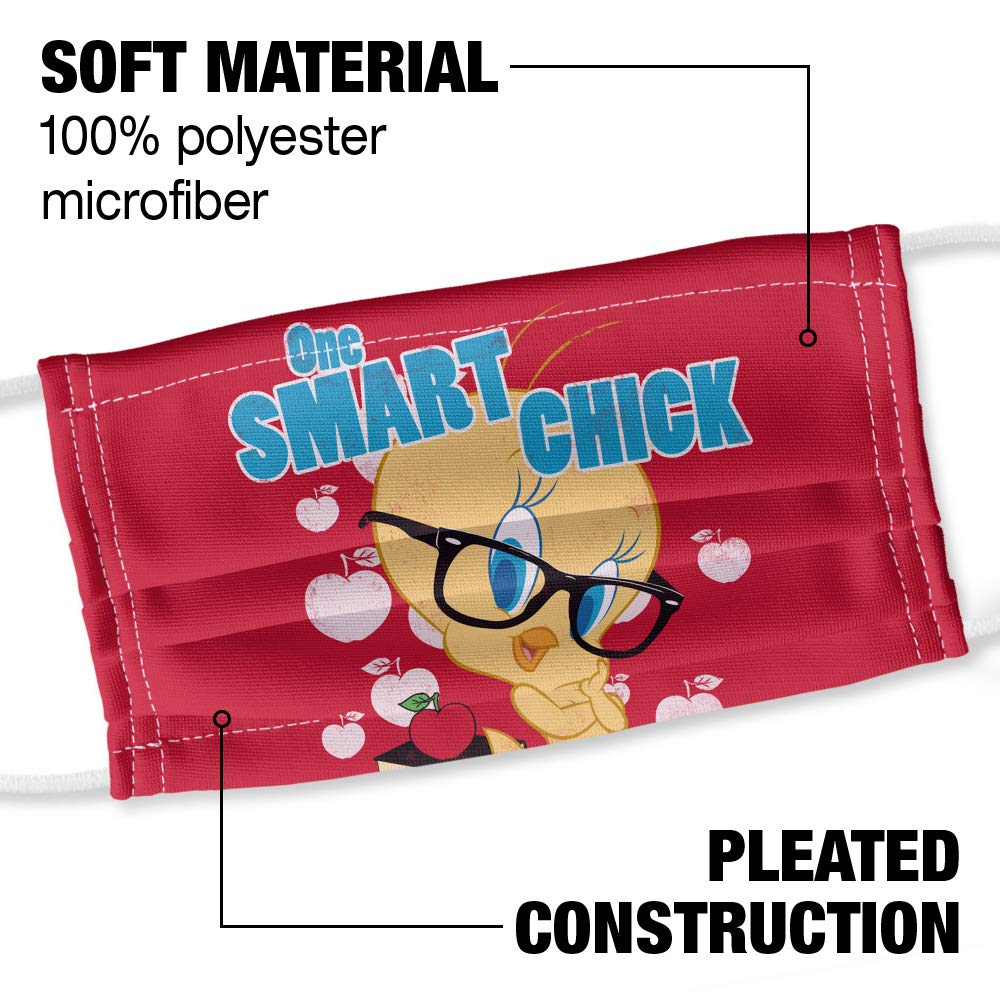 Popfunk Looney Tunes Tweety One Smart Chick 1-Ply Reusable Face Mask Covering with Adjustable Nose Wire, Unisex