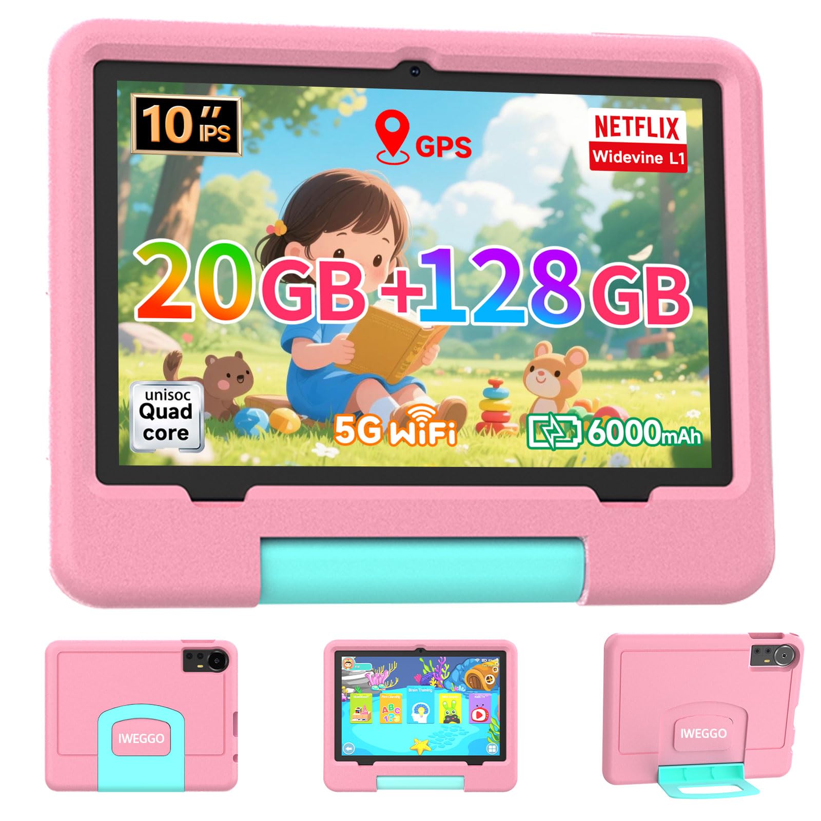 Amazon.com : IWEGGO Android 15 Kids Tablet with EVA Case, 10 inch