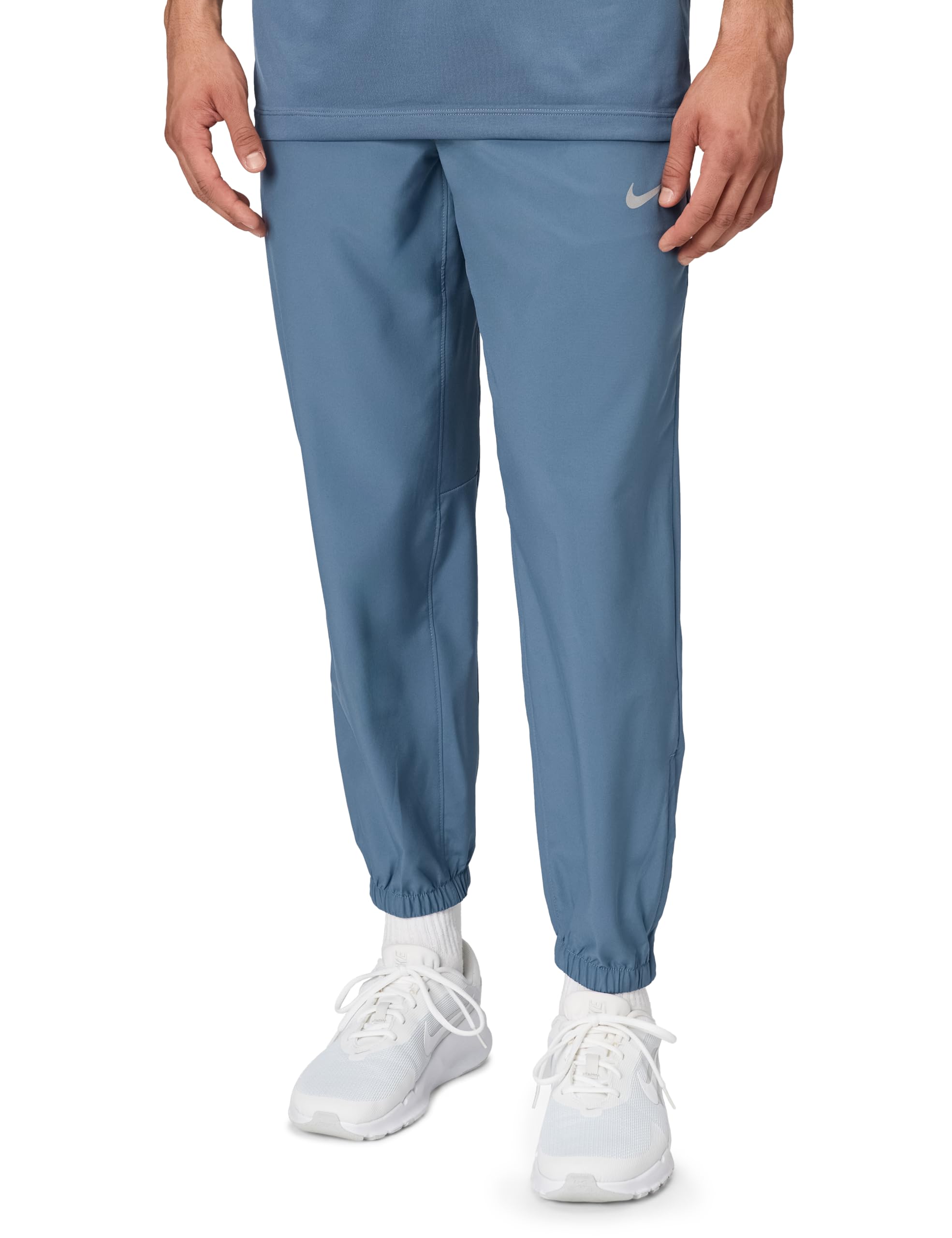 Nike Men's Form Dri-Fit Tapered Versatile Pants, Diffused Blue/Black/Reflective Silver, Medium