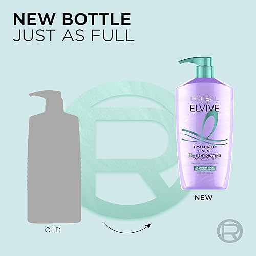Miniatura 4 de L'Oreal Paris Elvive Hyaluron + Pure 72H Acondicionador rehidratante para cabello graso, acondicionador para cabello con ácido salicílico y ácido
