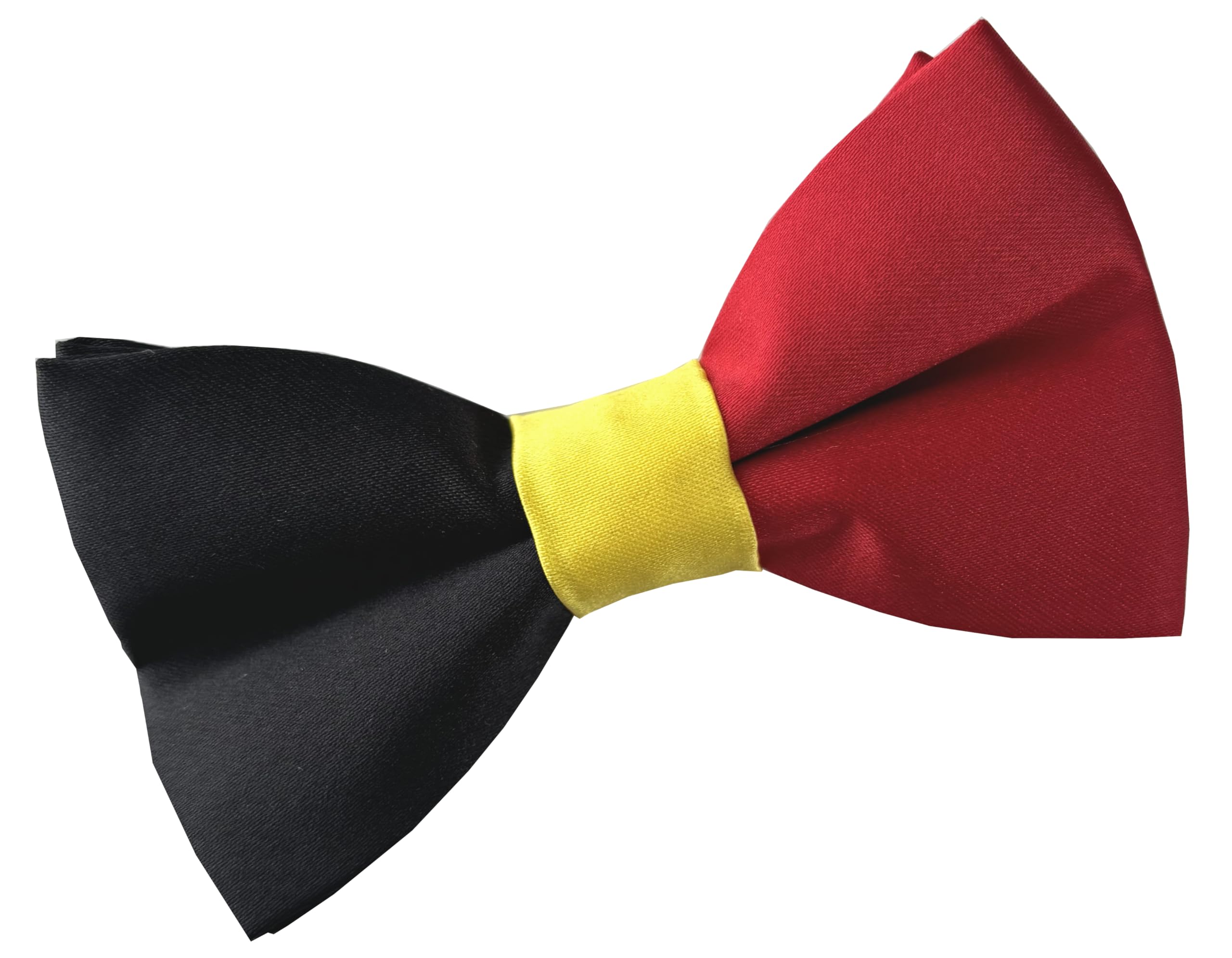 Great British Tie Club Men's Blue, White, Red 100% Satin German Flag Ready-Tied Bow Tie