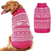 Vista 8 de HOMIMP Suéter de rombos para perros - Ropa cálida de invierno para cachorros, abrigo suave, suéter feo para perros pequeños, medianos y grandes, Azul