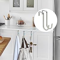 Vista 7 de FYY Ganchos para colgar sobre la puerta, paquete de 4 ganchos de goma para evitar arañazos, ganchos organizadores resistentes para sala de estar