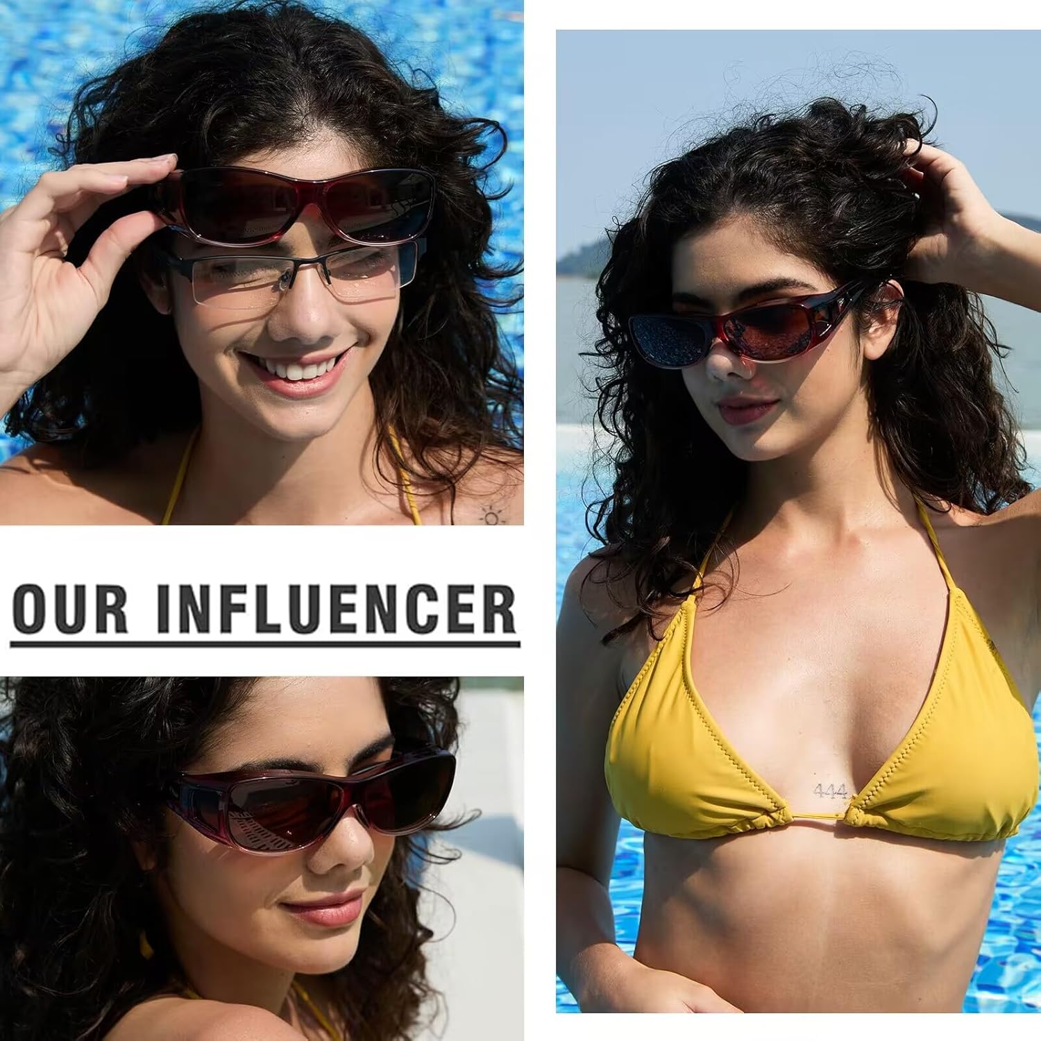 DUCO Polarized Wraparound Fitover Glasses Wear Over Sunglasses for Men Women UV Protection Sun Glasses 8954 Wine Red Frame Brown Lens image 2 of 6 B00BXXWFPG