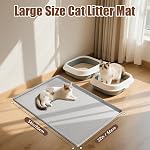 Cat Litter Mat Extra Large 34x22 inch (86x56 cm), Silicone Pet Litter Tray Mat, Urine and Waterproof, Odourless, Anti- Slip Easy Clean Cat Litter Tray Mat