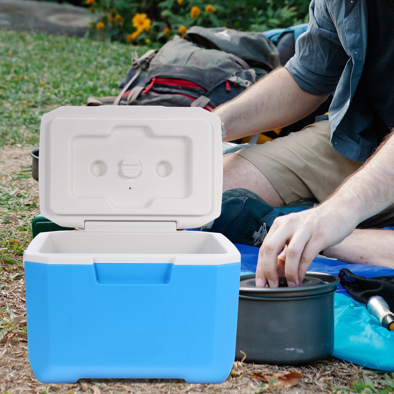 Yardwe Caja de Picnic Aislante Portátil 6l para Comidas, Azul