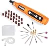 YEPLING Cordless Rotary Tool, 3.7V Li-ion Electric DIY Mini Grinder Kit with Front LED Work Light, 5 Variable Speed, 40pcs Accessories USB Charging Multi-Tool Perfect for Nail Polishing and Light Duty