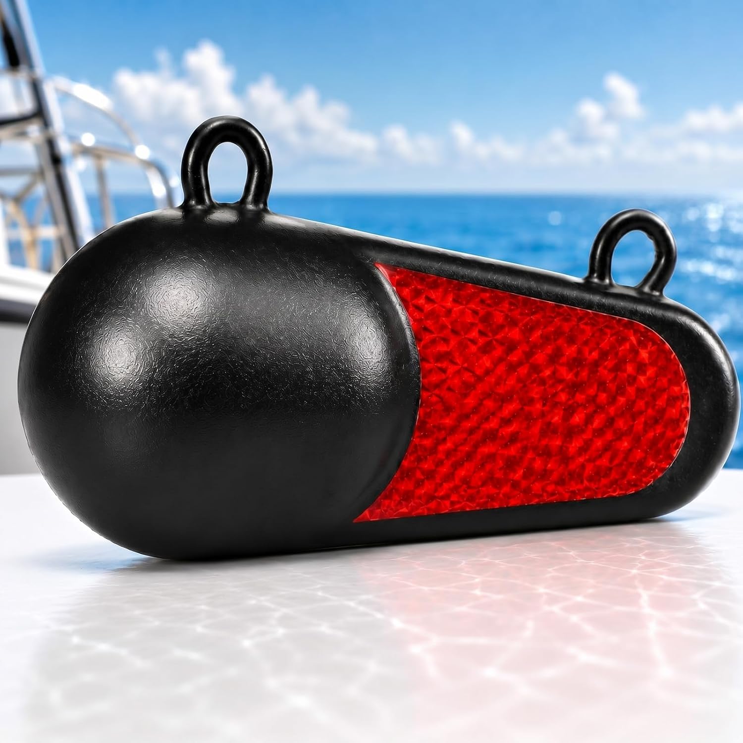Hollowfly Downrigger Weight Black Coated Oval Fishing Ball | with Fish Scale Prism Tape, Pancake Ball Sinker, Downrigger on Fishing Boats, High-visibility, Underwater Attractor Trolling