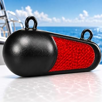Hollowfly Downrigger Weight Black Coated Oval Fishing Ball with Fish Scale Prism Tape Pancake Ball Sinker for Downrigger on Fishing Boats High-Visibility Underwater Attractor Trolling