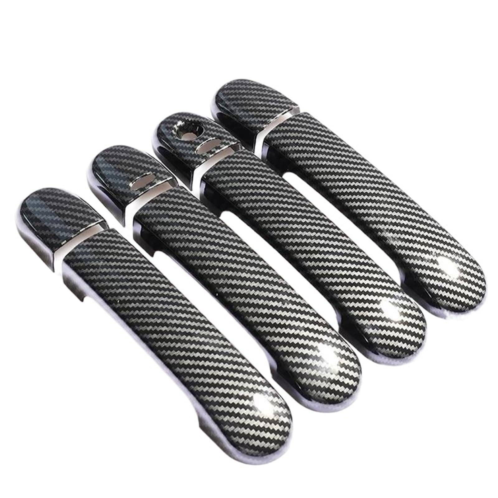 Car Door Handle Covers Sticker for Nissan for Versa for Tiida 2004-2011(Carbon 2 Buttons)