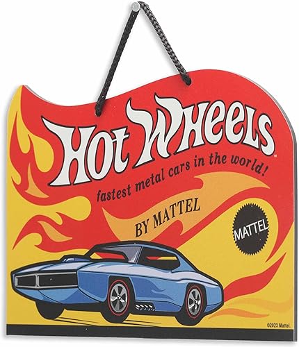 Miniatura 8 de Mattel Hot Wheels - Cartel de metal colgante para pista de carreras de acción, divertida decoración de pared de Hot Wheels para dormitorio de niños