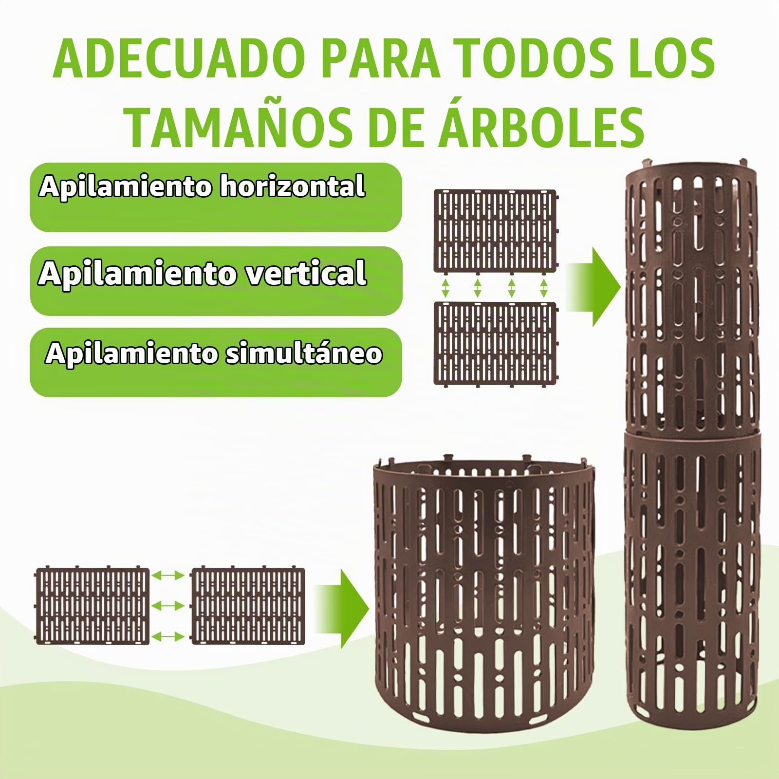 dellyy Protector Arboles Tronco, Protector de Tronco de Plástico, Protector de Plantas para Corzos, Protectores Troncos Árboles y Plantas, Protectores de Frutales (Marrón)