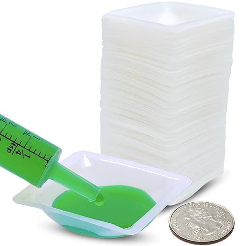 Weigh Boats - Bandejas de plástico desechables pequeñas (0.2 fl oz, paquete de 125) para báscula, bandeja cuadrada antiestática, plato de