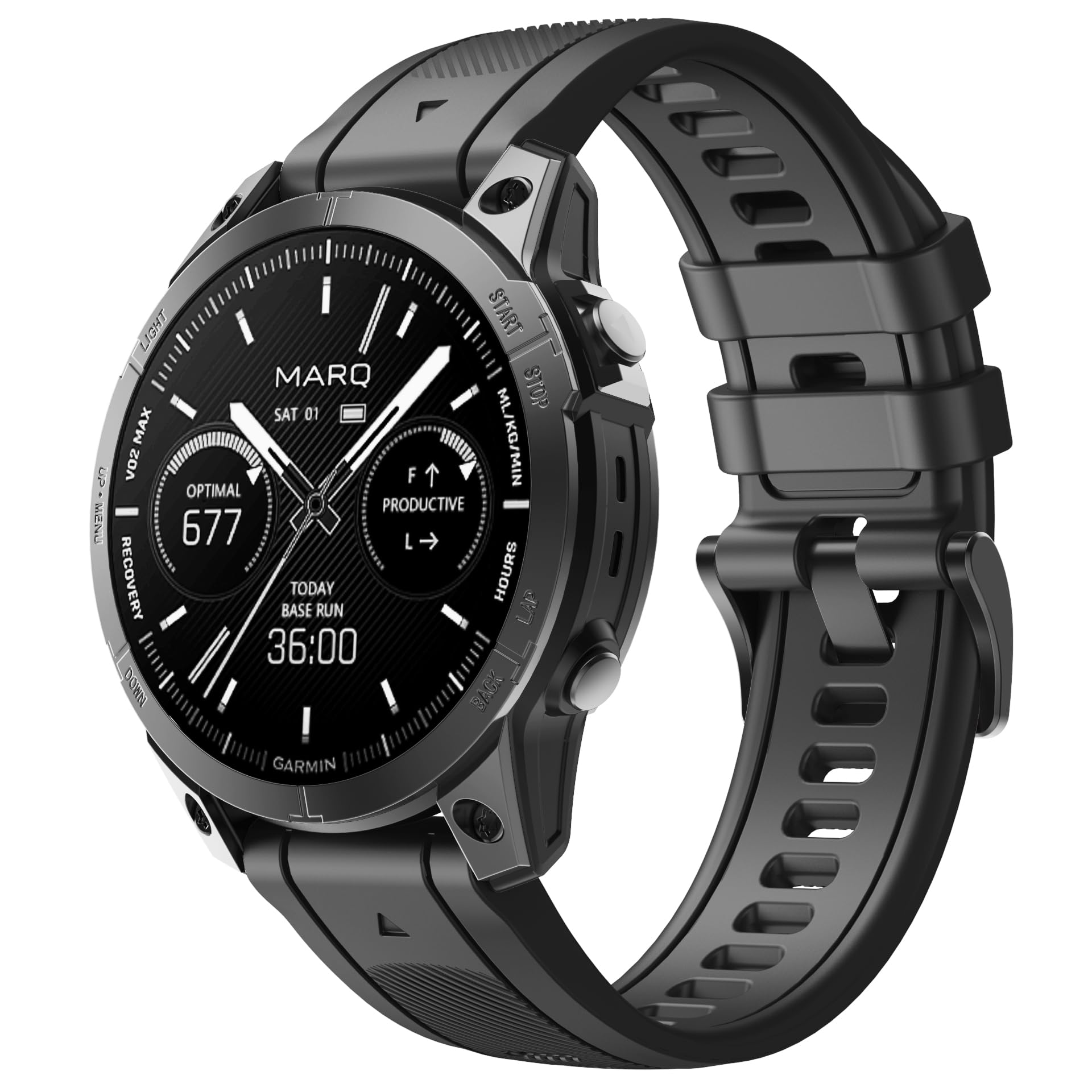 22mm/26mm Upgraded Composite Silicone Rubber Replacement Watch Band with Stainless Steel Buckle for Garmin Fenix 8/6/7, Forerunner 965/955/945, epix Pro Gen 2 – Quick Fit Strap