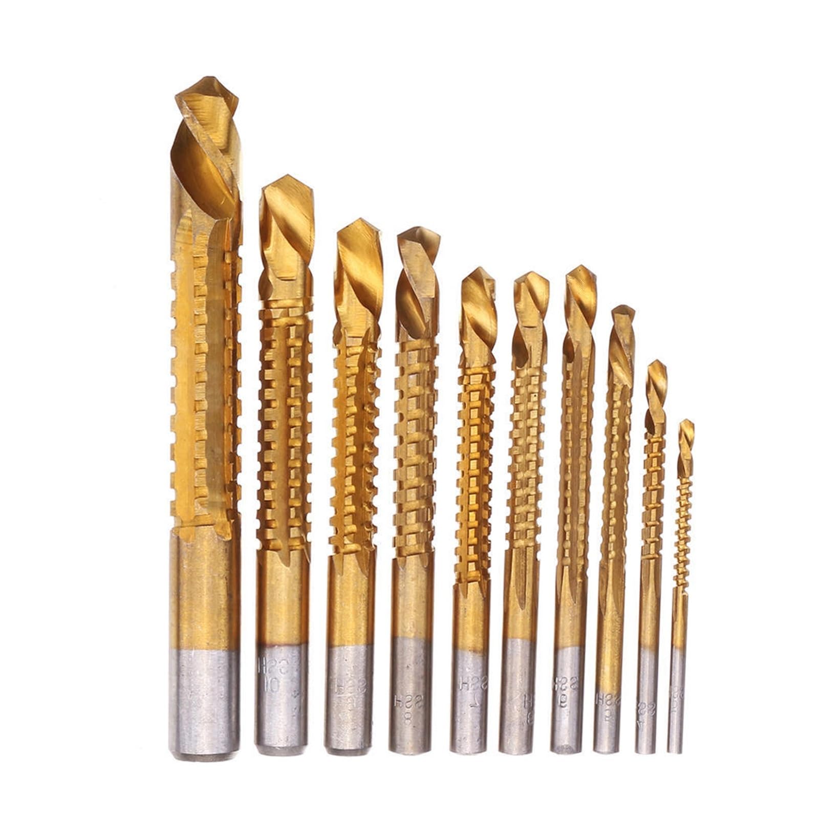 10 szt. 3-13mm zestaw wierteł spiralnych z powłoką HSS wiertło do rowków do cięcia drewna i metalu