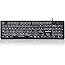 Perixx Periboard-317 Wired USB White LED Backlit Keyboard, Big Print Illuminated Keys, UK QWERTY, Black