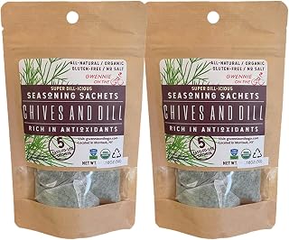 Gwennie on the GO – Seasoning Sachets | Chives and Dill | Certified Organic | Gluten- Free | Resealable Pouch | Seasoning Mix Packets for Salad Dressings, Seafood, & Soups | 2 Pack | 2oz