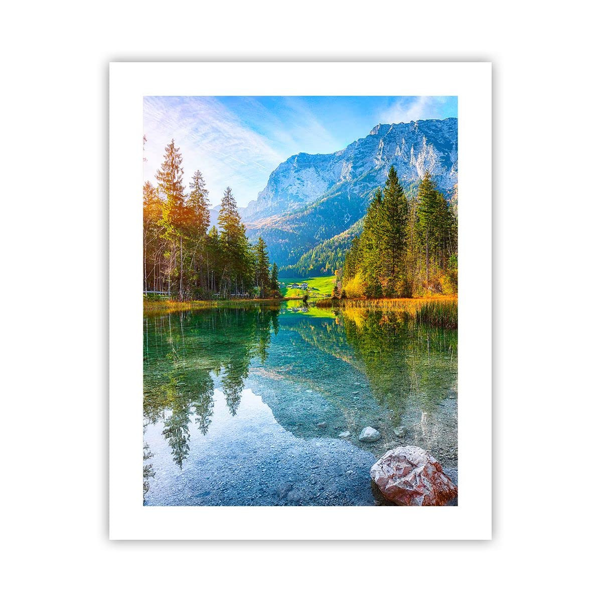 TOARTi Set di 3 stampe artistiche da parete su tela con cornice, stile bohémien, decorazione da parete moderna della metà del secolo, con piante della natura, deserto, sole, opere d'arte bohémien per