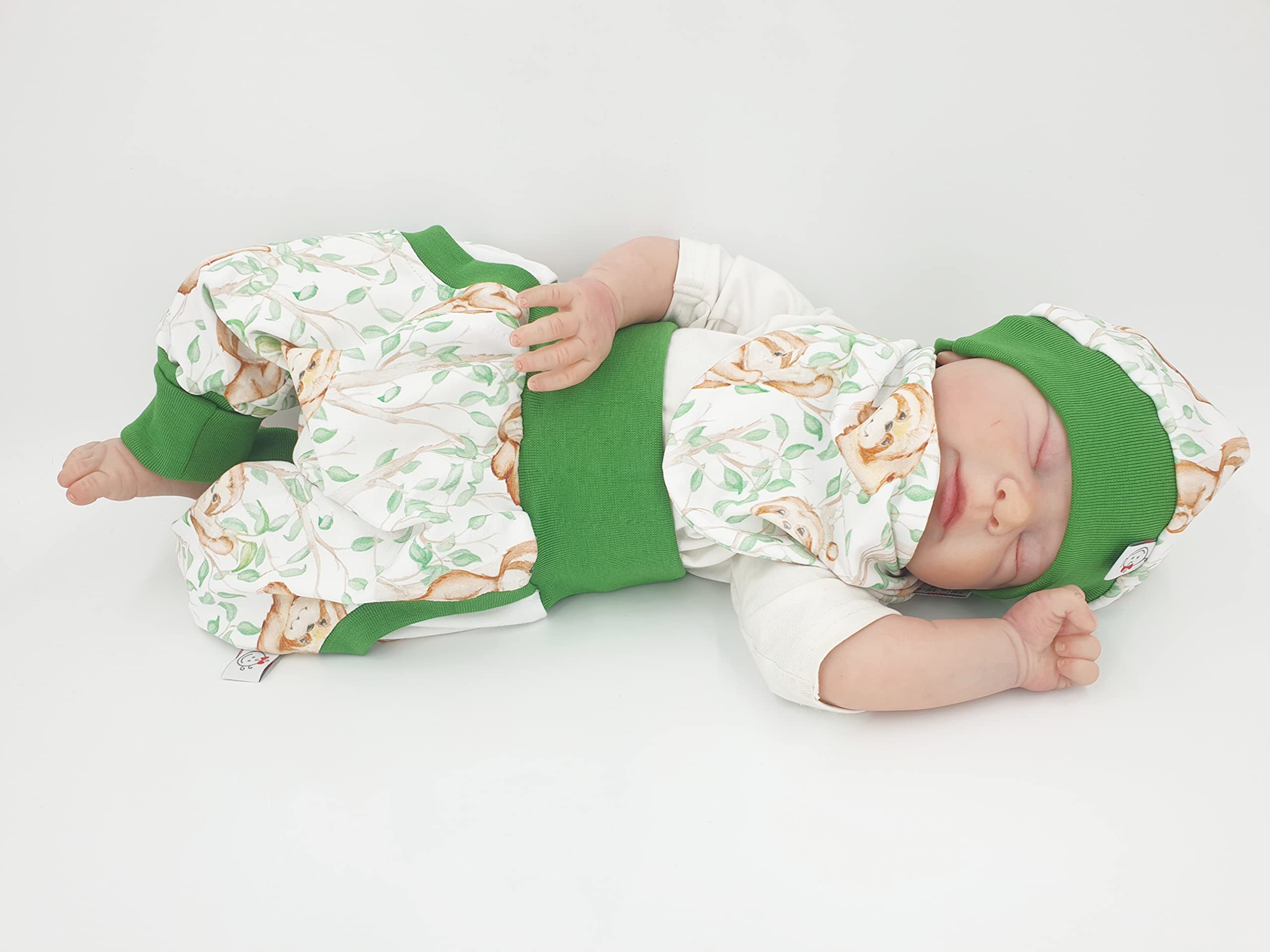 Atelier MiaMia - Pumphose als Set Baby Kind 92 Designer Babyhose Limitiert !! Mitwachshose Faultiere