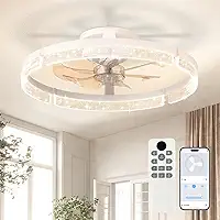 Hivento Ventilador de Teto com Aplicativo & Controle Remoto, Luz LED Regulável de 3000K-6000K, Ventilador DC Reversível de 6 Velocidades Silencioso, Dupla Voltagem 110V/220V