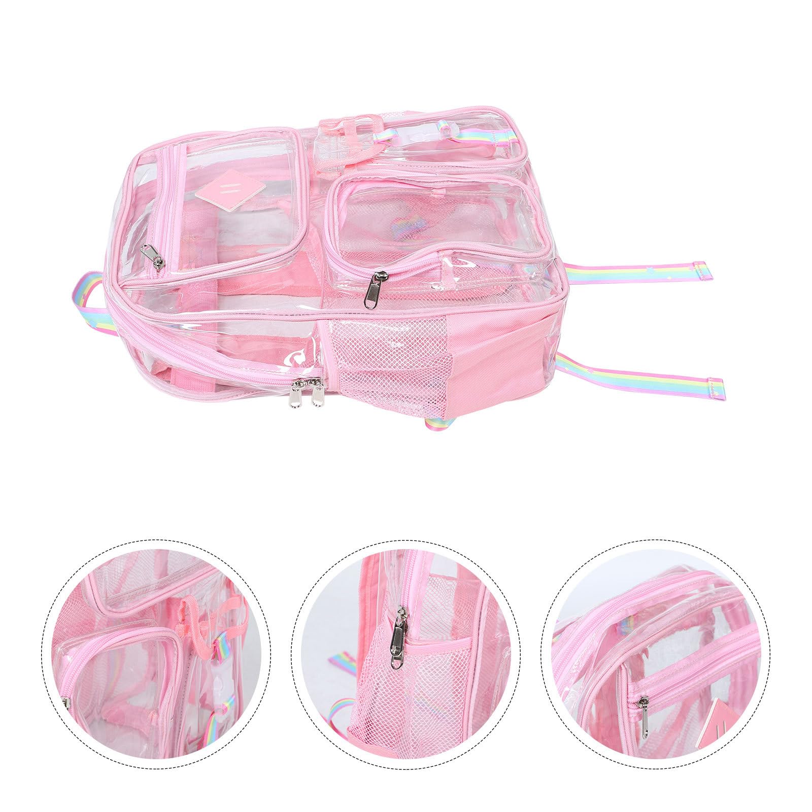 Zaino Trasparente Piccolo in Pvc Resistente con Spallacci Imbottiti, Borsa da Stadio e Festival per Eventi Sportivi, Lavoro e Attività All’aperto