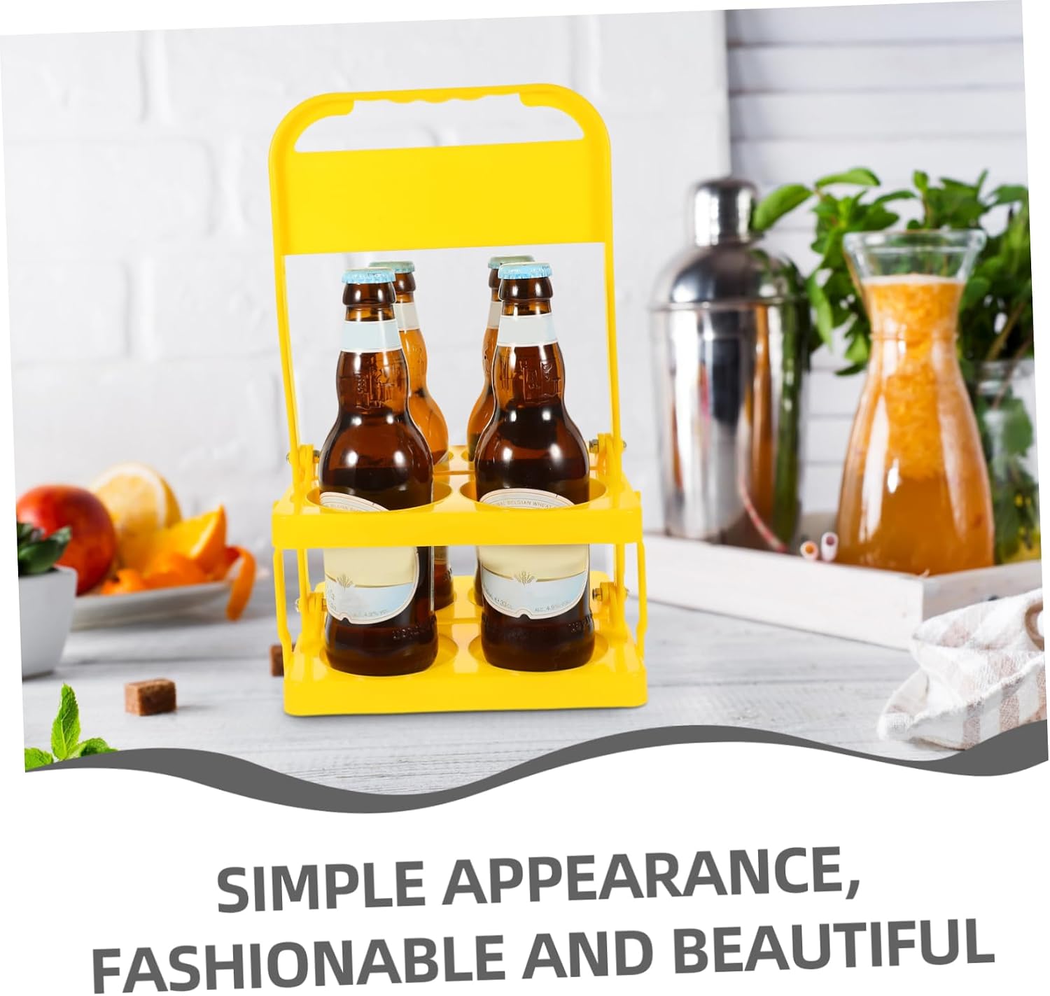 Beer Rack Wine Rack Folding Drink Carrier Handle Spill Drink Holder Collapsible for Party