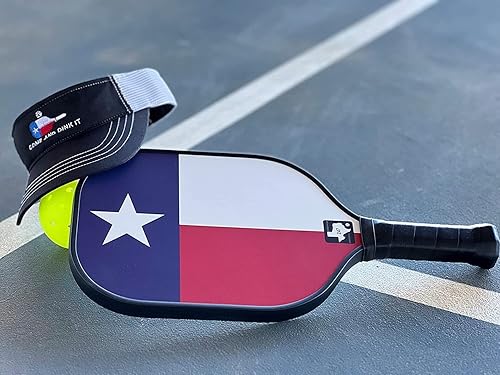 Miniatura 2 de Paleta de pickleball de la bandera de Texas, edición limitada, núcleo de polímero Ranch Road Pickleball 247 de grafito en forma de panal, agarre