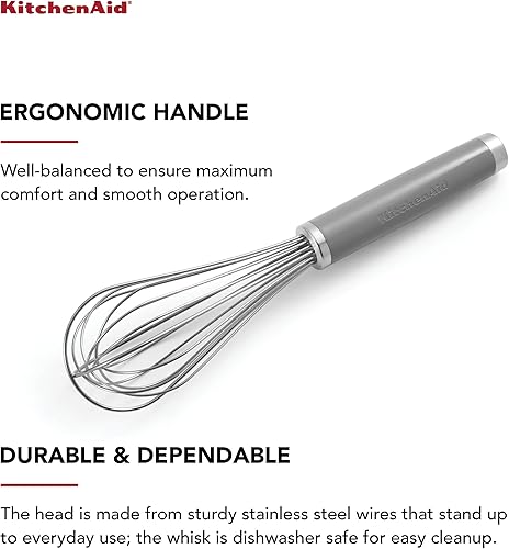 Miniatura 3 de KitchenAid Classic Utility Batidor, talla única, gris, 10.5 pulgadas