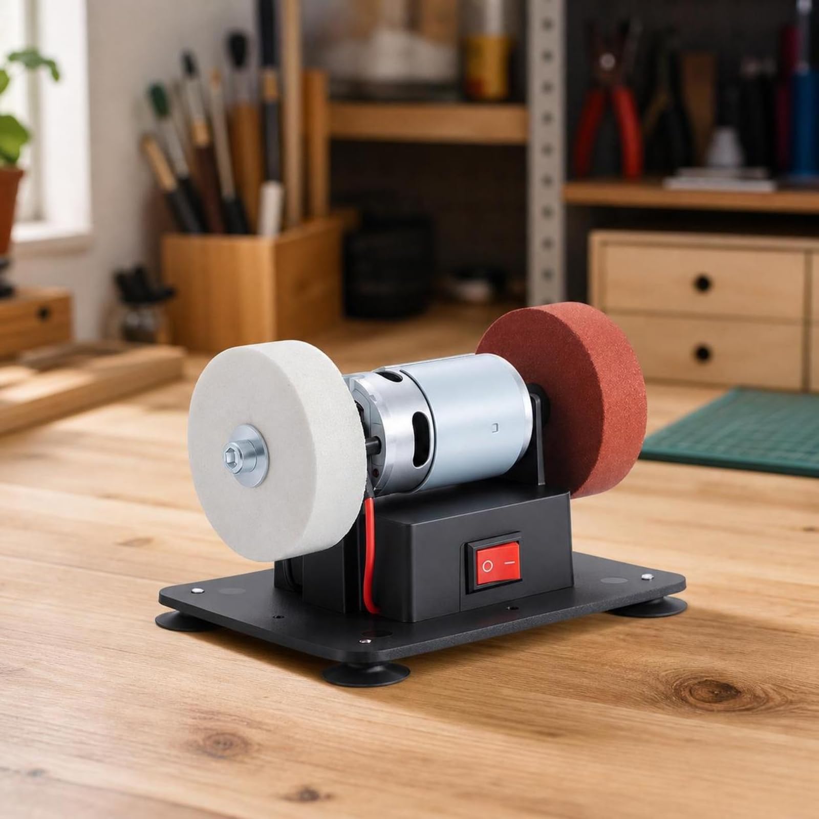 Touret à Meuler Table Outillage, Version 5 Modèle En Métal Avec Double Meule