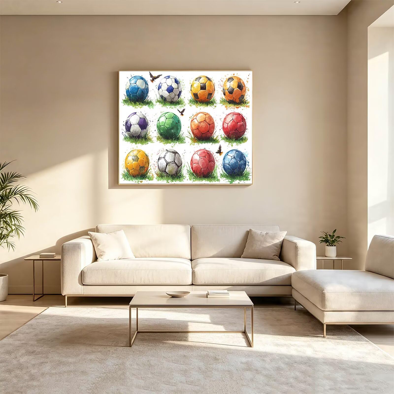 Malowanie po numerach piłka nożna nowoczesne obrazy salon 135 x 100 cm ZSHS
