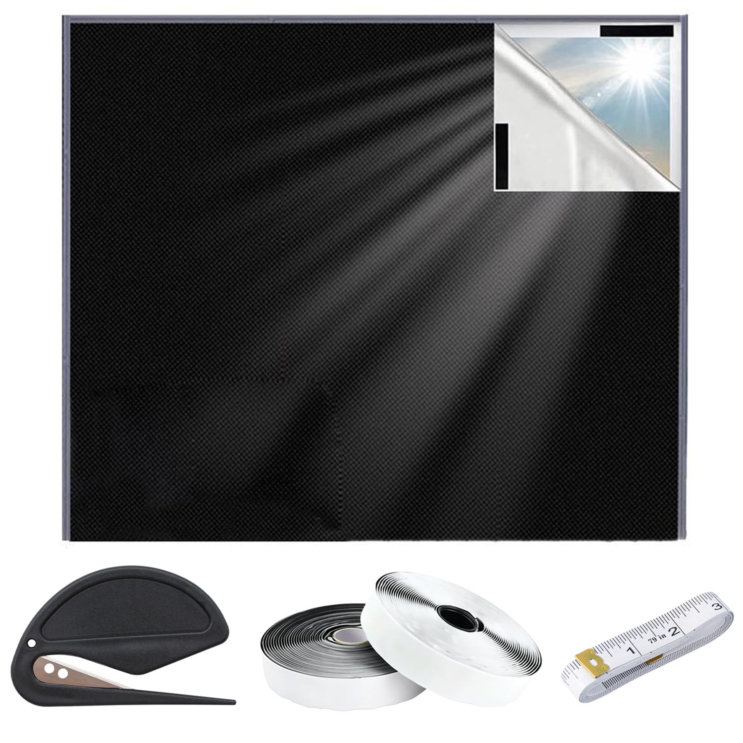 Estores opacos sin taladrar HUAREW para oscurecer ventanas de dormitorio sin hacer agujeros