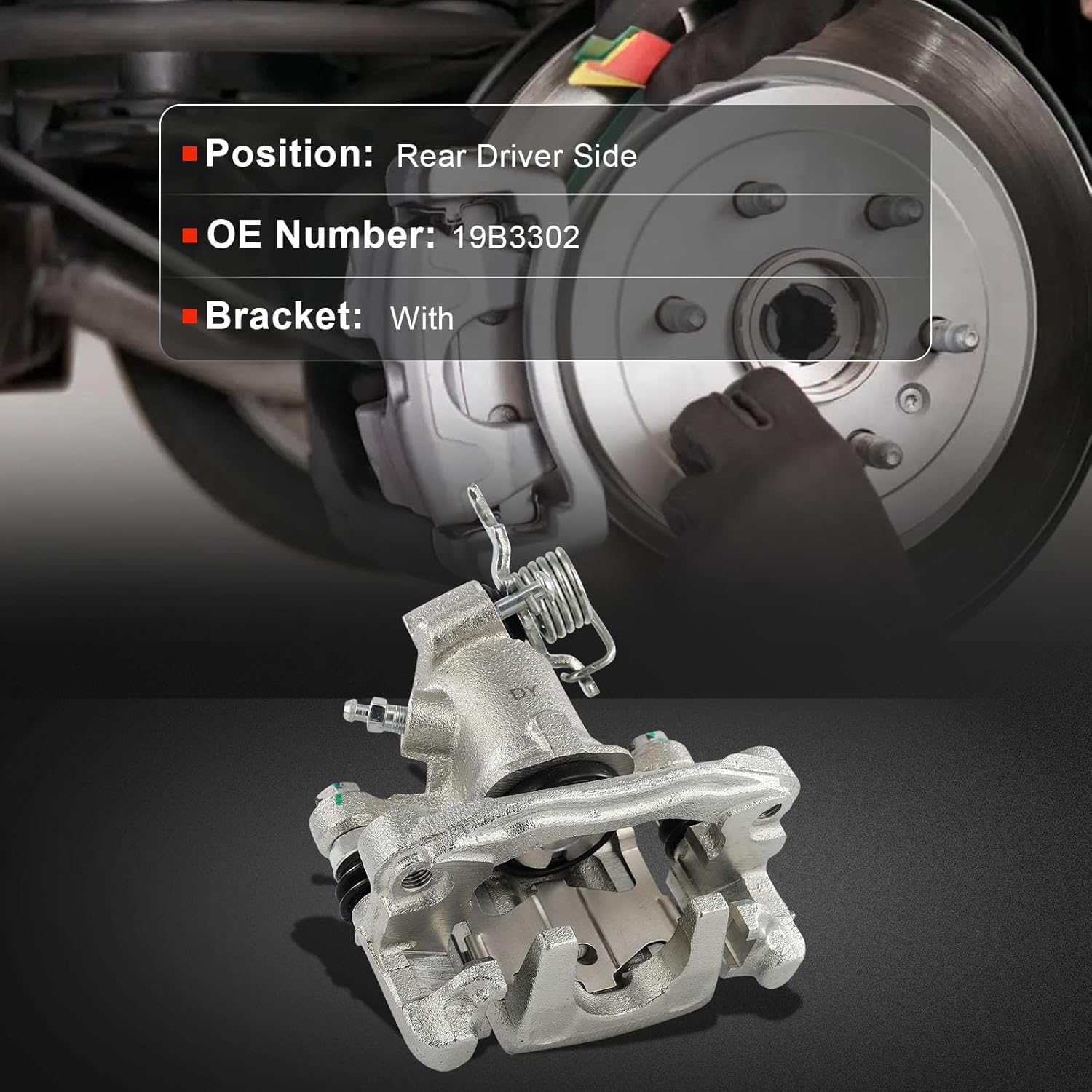 cciyu 19B3302 Rear Left Brake Caliper With Bracket For Hyundai For Elantra 2005-2006,For Hyundai For Tiburon 2004-2008,For Kia For Spectra 2005-2009,For Kia For Spectra5 2005-2009