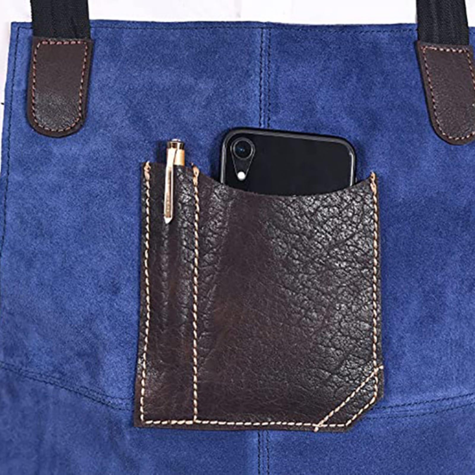 FABULETTA Delantal de fieltro de doble cara con cuero PU,correas ajustables, varios equipos de protección para soldadura, carpintería y cocina