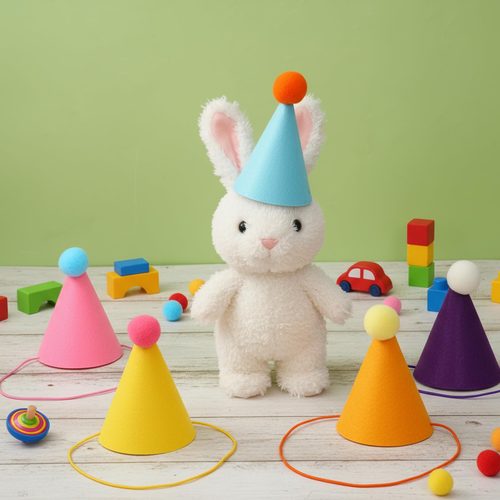 12 mini cappelli colorati per feste, graziosi cappelli per cani con pompon per gattini, conigli, cani e animali di peluche