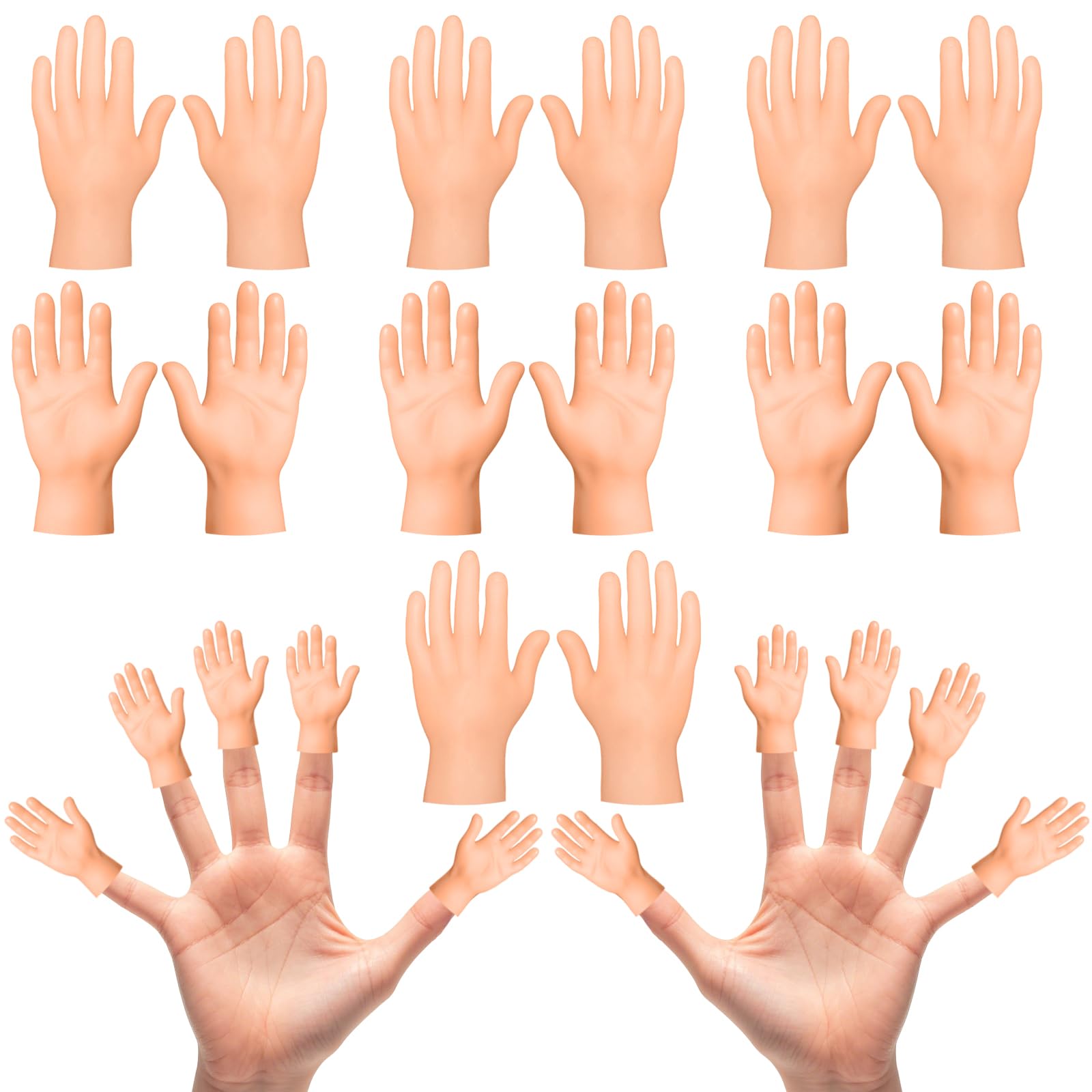 30 Pcs Tiny Finger Hands Mini Fingers Funny Hand Puppets, Miniature Small Hands for Puppet Show, Gag Performance, Cute Little Hand Finger for Party Favors