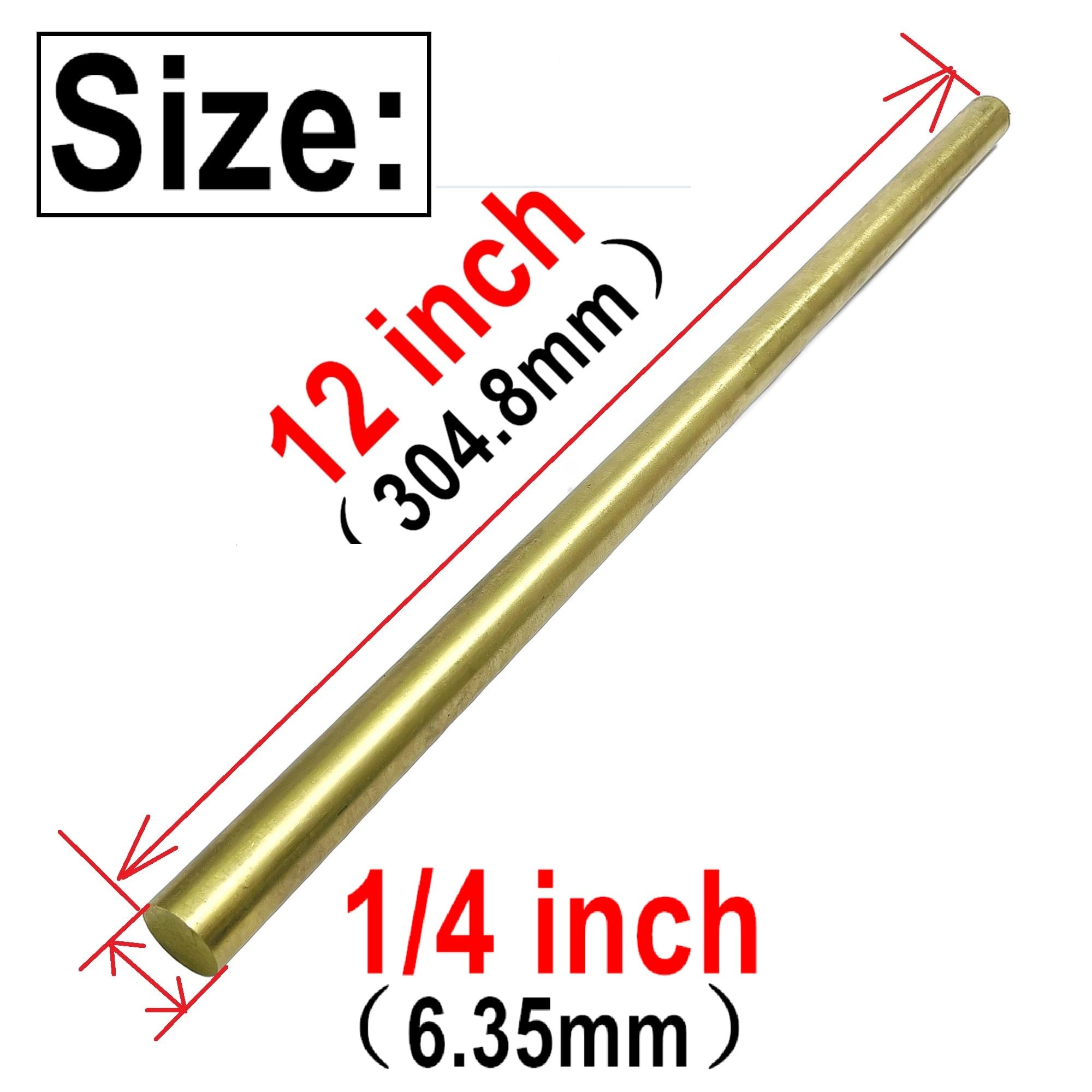 Brass Rods for Crafts - 1/4 x 12 Inch -3