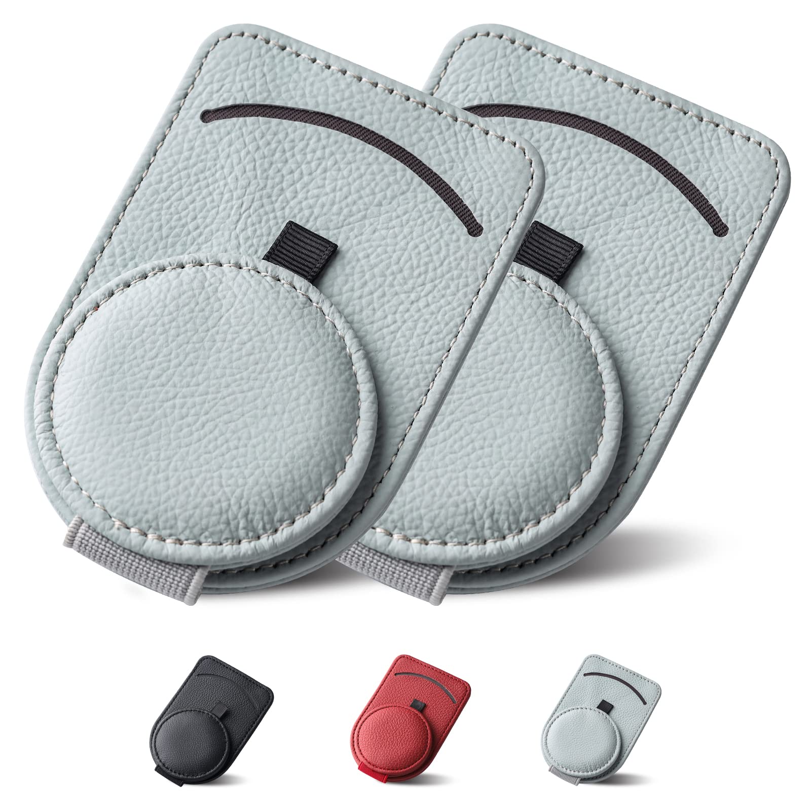 KEVANCHO Sunglass Holder for Car Visor, Leather Car Glasses Holder Clip, Visor Accessories Eyeglasses Holder Glasses Storage Case