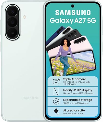 Samsung Galaxy A27 5G 6GB 128GB AMOLED Display Smartphone, Light Green
