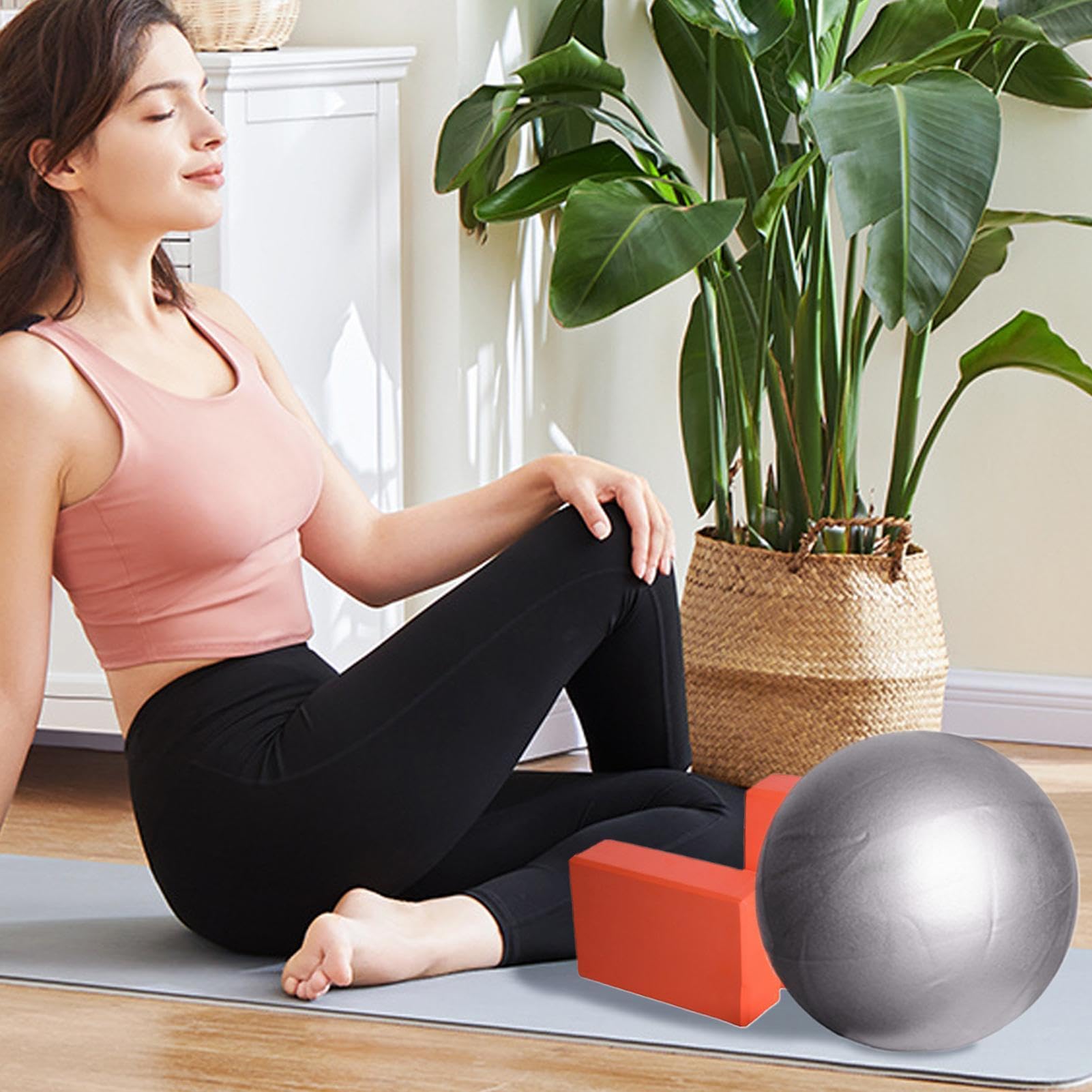 Yoga-Set, Übungsmatte, Fitnessgerät, Yoga-Blöcke, Widerstandsband, Stretchband, komplettes Set, ideal für Zuhause, Fitnessstudio, Training, Flexibilitätstraining, hergestellt aus rutschfestem Material