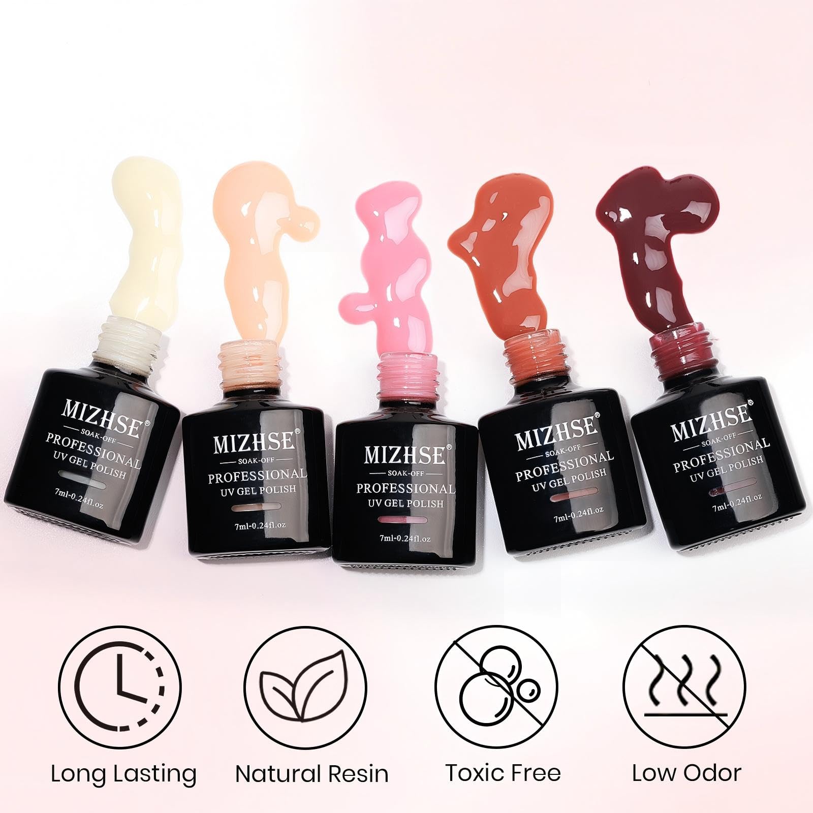 MIZHSE Zestaw żelowych lakierów do paznokci - 12 kolorów Jelly Nude odcienie UV, zestaw lakierów do paznokci Jelly Gel Nail Polish Set Nude Gels Lakier do paznokci mleczny biały różowy różowy lakier