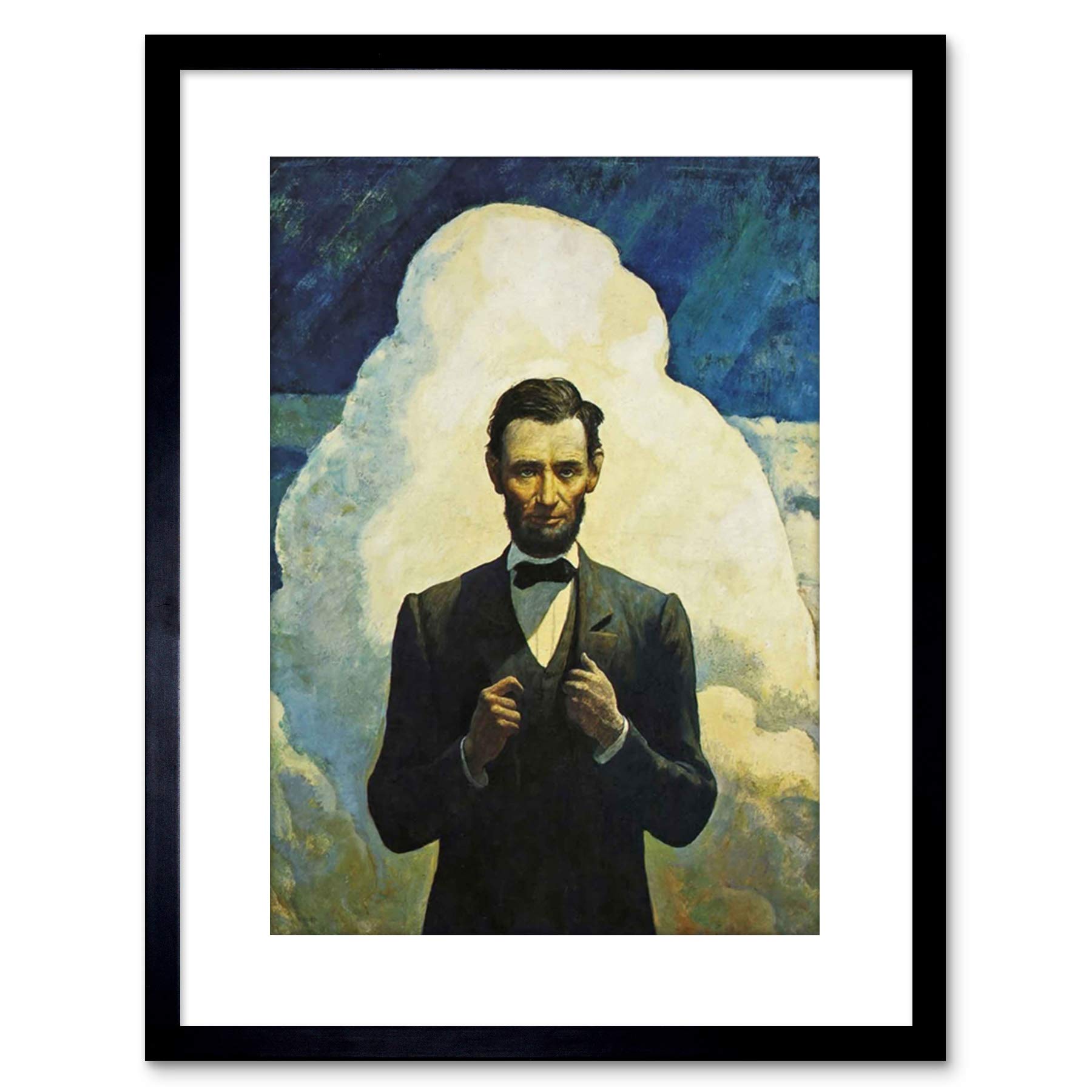 Wee Blue Coo 9x7 '' POLITICS PRESIDENT ABRAHAM LINCOLN 1940 NC WYETH FRAMED ART PRINT F97X712