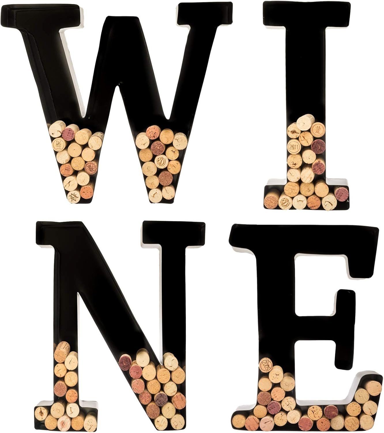 will's Wine Cork Holder Metal Monogram Letters WINE
