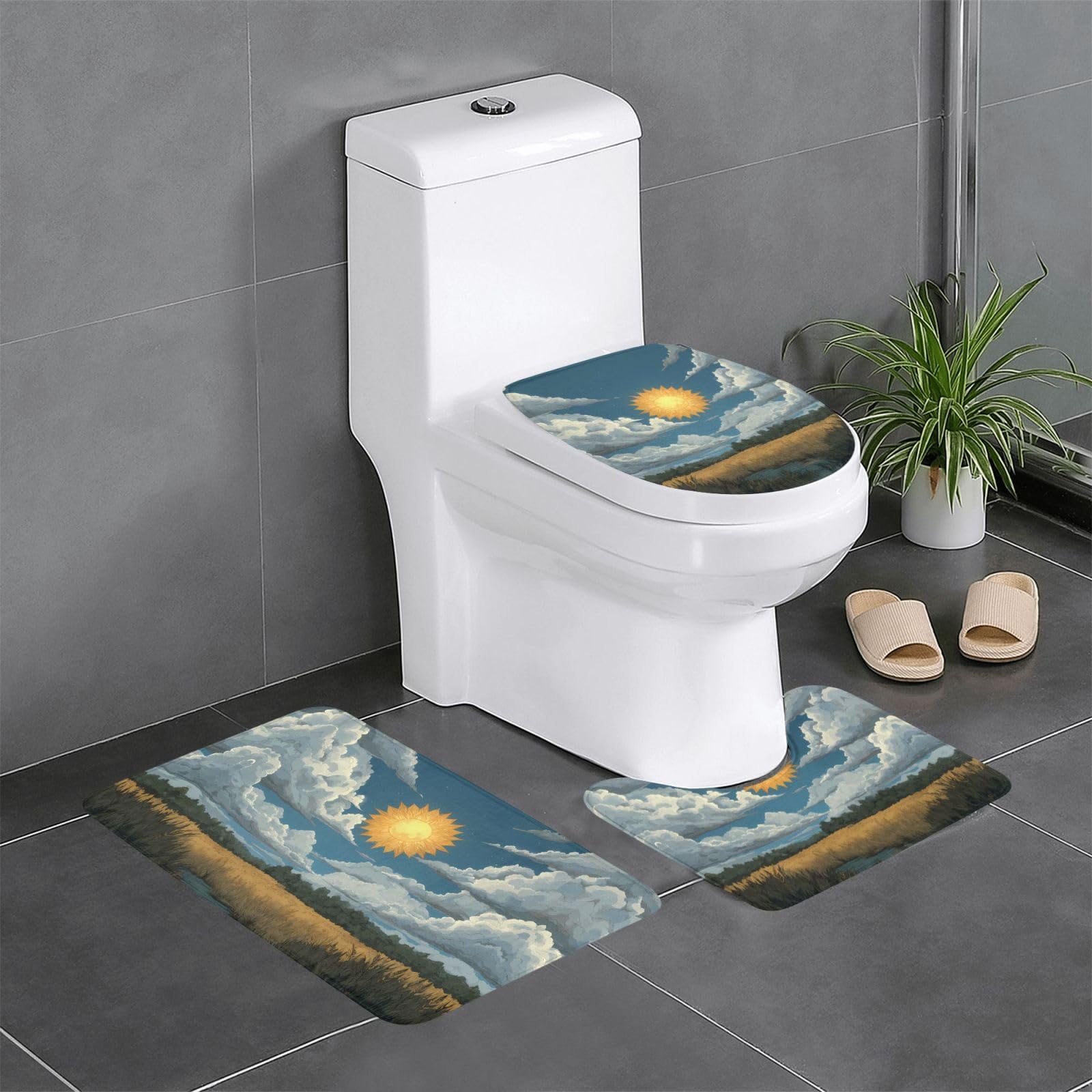Tapis de salle de bain WHJDPP motif soleil pour illuminer votre routine matinale