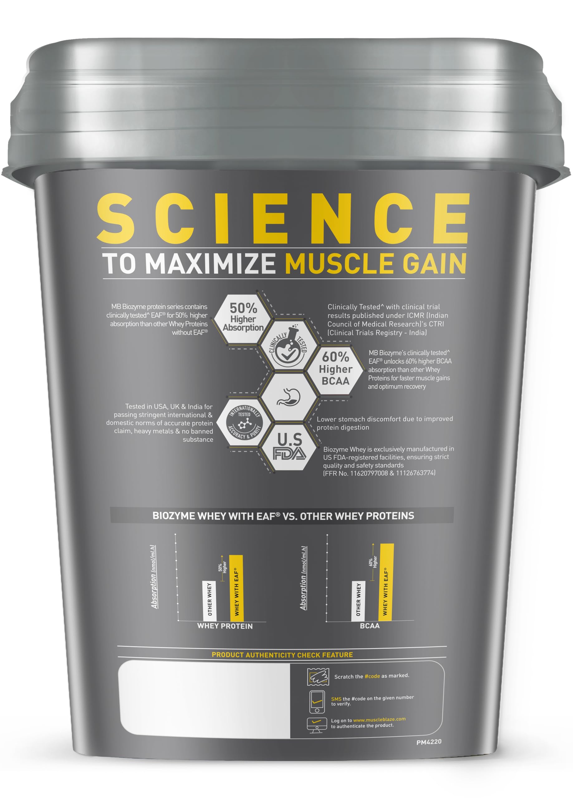 MuscleBlaze Biozyme Performance Whey Protein Powder, 4kg (8.8lbs) — Amazon image 8